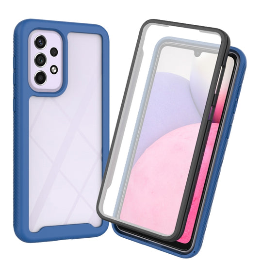 For Samsung Galaxy A73 5G Starry Sky Solid Color Series PC + TPU Phone Case with PET Film(Royal Blue)