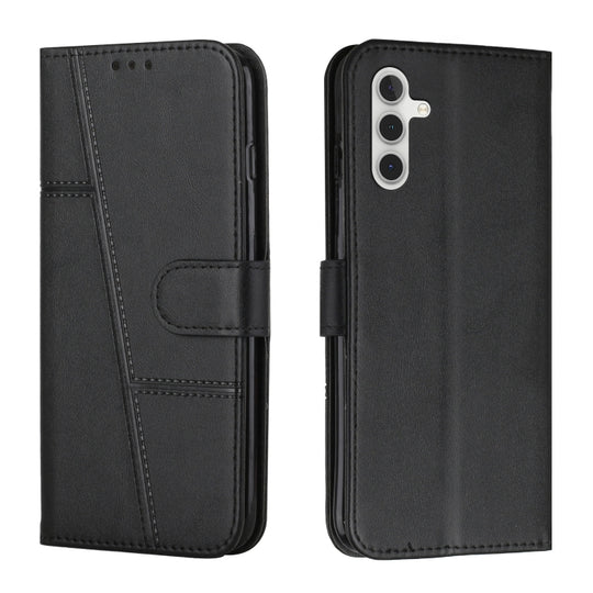 For Samsung Galaxy A13 5G Stitching Calf Texture Buckle Leather Phone Case(Black)
