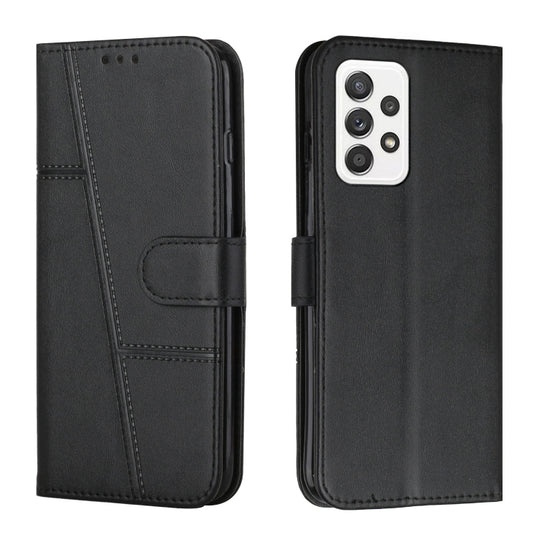 For Samsung Galaxy A33 5G Stitching Calf Texture Buckle Leather Phone Case(Black)
