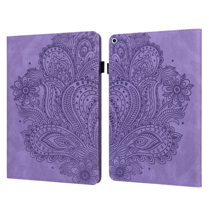 Peacock Embossed Pattern TPU + PU Leather Smart Tablet Case with Sleep / Wake-up For iPad 5 / 6 / 7 / 8 2017(Purple) - More iPad Cases by buy2fix | Online Shopping UK | buy2fix