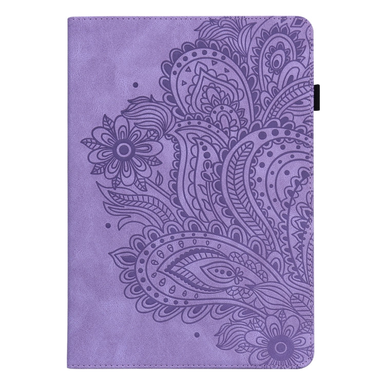 Peacock Embossed Pattern TPU + PU Leather Smart Tablet Case with Sleep / Wake-up For iPad 5 / 6 / 7 / 8 2017(Purple) - More iPad Cases by buy2fix | Online Shopping UK | buy2fix