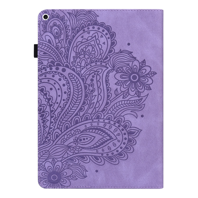 Peacock Embossed Pattern TPU + PU Leather Smart Tablet Case with Sleep / Wake-up For iPad 5 / 6 / 7 / 8 2017(Purple) - More iPad Cases by buy2fix | Online Shopping UK | buy2fix