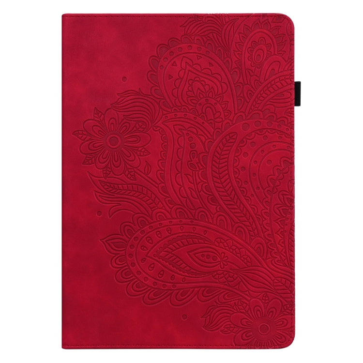 Peacock Embossed Pattern TPU + PU Leather Smart Tablet Case with Sleep / Wake-up For iPad Air 2022 / Air 2020 10.9(Red) - iPad Air (2022) / (2020) 10.9 Cases by buy2fix | Online Shopping UK | buy2fix
