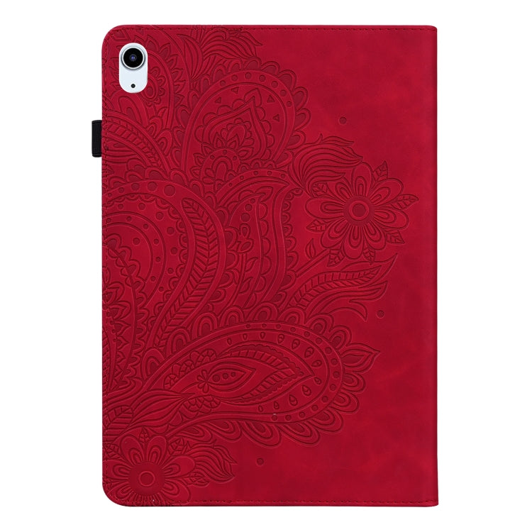 Peacock Embossed Pattern TPU + PU Leather Smart Tablet Case with Sleep / Wake-up For iPad Air 2022 / Air 2020 10.9(Red) - iPad Air (2022) / (2020) 10.9 Cases by buy2fix | Online Shopping UK | buy2fix