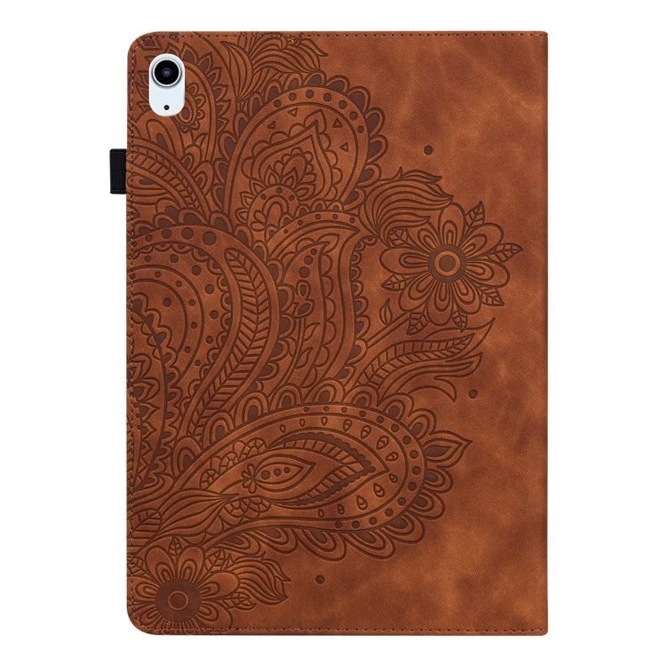 Peacock Embossed Pattern TPU + PU Leather Smart Tablet Case with Sleep / Wake-up For iPad Air 2022 / Air 2020 10.9(Brown) - iPad Air (2022) / (2020) 10.9 Cases by buy2fix | Online Shopping UK | buy2fix