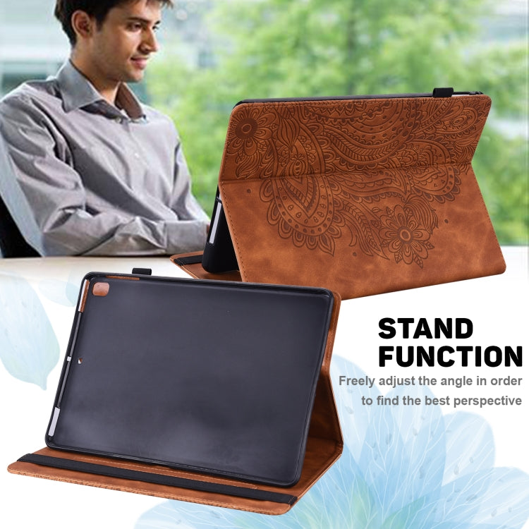 Peacock Embossed Pattern TPU + PU Leather Smart Tablet Case with Sleep / Wake-up For iPad Air 2022 / Air 2020 10.9(Brown) - iPad Air (2022) / (2020) 10.9 Cases by buy2fix | Online Shopping UK | buy2fix