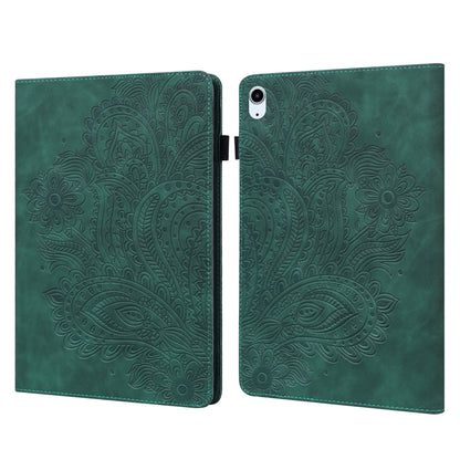 Peacock Embossed Pattern TPU + PU Leather Smart Tablet Case with Sleep / Wake-up For iPad Air 2022 / Air 2020 10.9(Green) - iPad Air (2022) / (2020) 10.9 Cases by buy2fix | Online Shopping UK | buy2fix