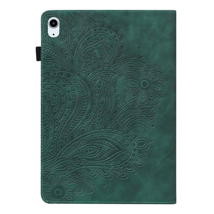 Peacock Embossed Pattern TPU + PU Leather Smart Tablet Case with Sleep / Wake-up For iPad Air 2022 / Air 2020 10.9(Green) - iPad Air (2022) / (2020) 10.9 Cases by buy2fix | Online Shopping UK | buy2fix