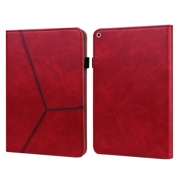 Solid Color Embossed Striped Smart Leather Case For iPad 5 / 6 / 7 / 8 2017(Red) - More iPad Cases by buy2fix | Online Shopping UK | buy2fix