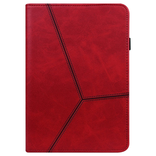 Solid Color Embossed Striped Smart Leather Case For iPad 5 / 6 / 7 / 8 2017(Red) - More iPad Cases by buy2fix | Online Shopping UK | buy2fix