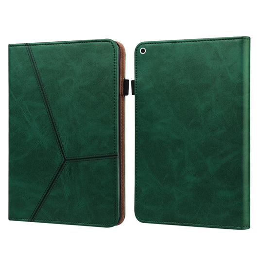 Solid Color Embossed Striped Smart Leather Case For iPad 5 / 6 / 7 / 8 2017(Green) - More iPad Cases by buy2fix | Online Shopping UK | buy2fix