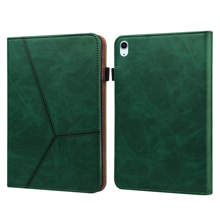 Solid Color Embossed Striped Smart Leather Case For iPad Air 2022 / Air 2020 10.9(Green) - iPad Air (2022) / (2020) 10.9 Cases by buy2fix | Online Shopping UK | buy2fix