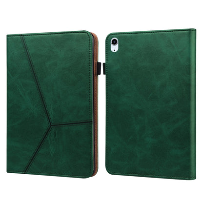 Solid Color Embossed Striped Smart Leather Case For iPad Air 2022 / Air 2020 10.9(Green) - iPad Air (2022) / (2020) 10.9 Cases by buy2fix | Online Shopping UK | buy2fix