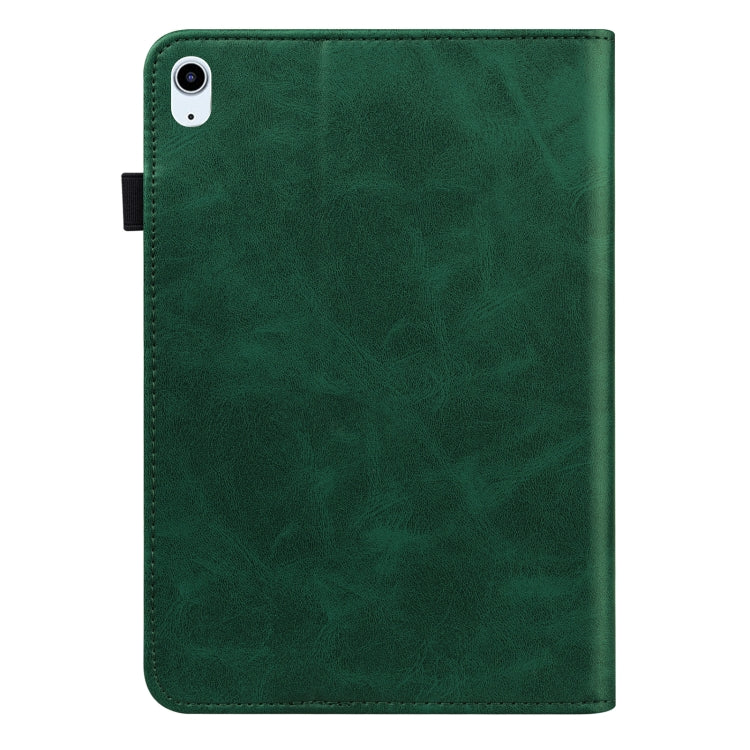 Solid Color Embossed Striped Smart Leather Case For iPad Air 2022 / Air 2020 10.9(Green) - iPad Air (2022) / (2020) 10.9 Cases by buy2fix | Online Shopping UK | buy2fix