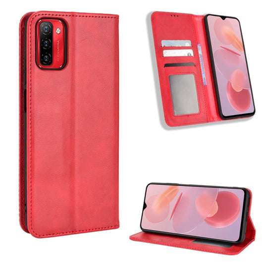 For Ulefone Note 12P Magnetic Buckle Retro Texture Leather Phone Case(Red) - Ulefone Cases by buy2fix | Online Shopping UK | buy2fix