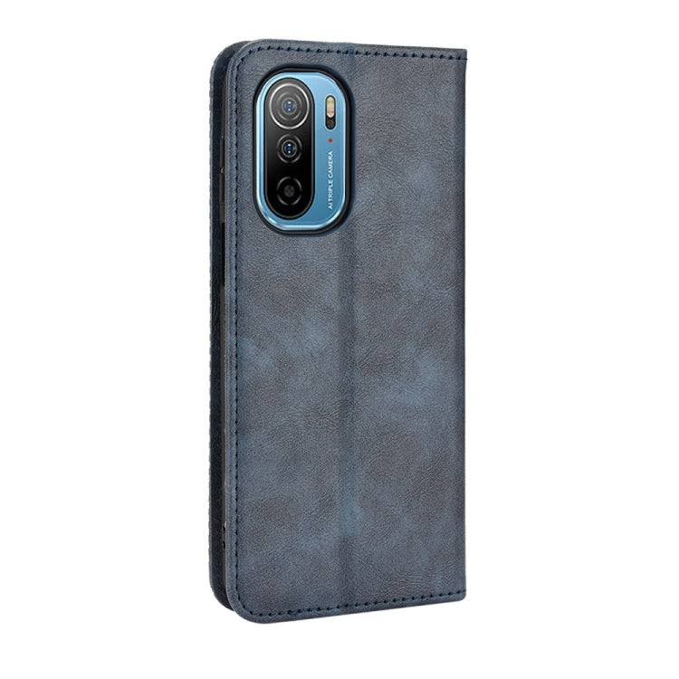 For Ulefone Note 13P Magnetic Buckle Retro Texture Leather Phone Case(Blue) - OPPO Cases by buy2fix | Online Shopping UK | buy2fix