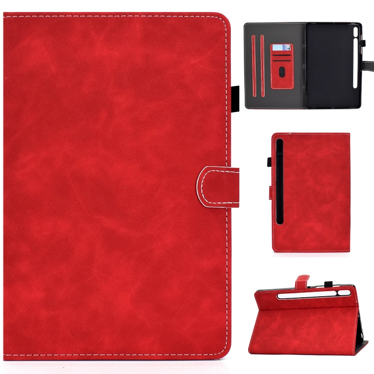 For Samsung Galaxy Tab S8 / S7 Cowhide Texture Smart Leather Tablet Case(Red) by buy2fix