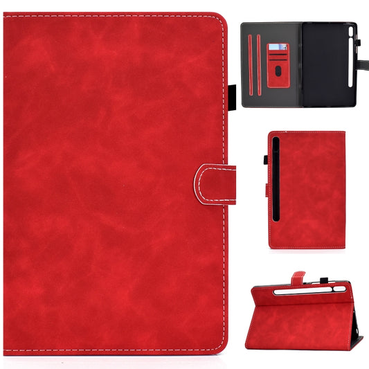For Samsung Galaxy Tab S8 / S7 Cowhide Texture Smart Leather Tablet Case(Red) by buy2fix