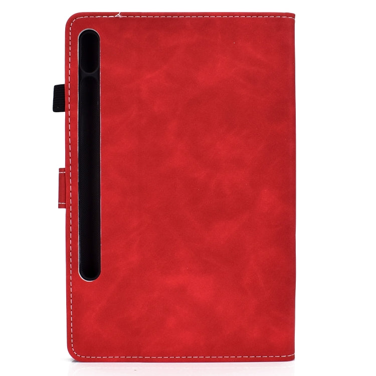 For Samsung Galaxy Tab S8 / S7 Cowhide Texture Smart Leather Tablet Case(Red) by buy2fix