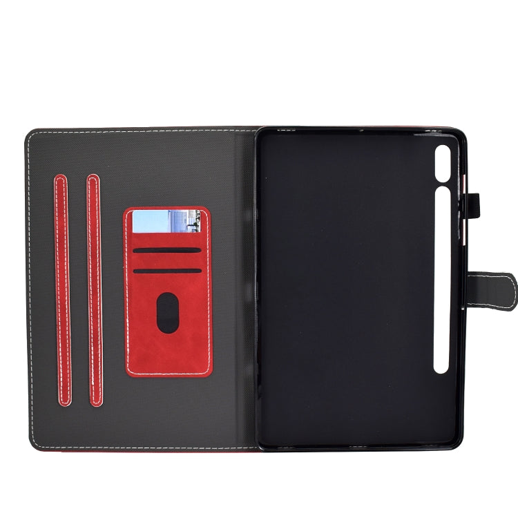 For Samsung Galaxy Tab S8 / S7 Cowhide Texture Smart Leather Tablet Case(Red) by buy2fix