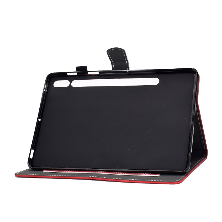 For Samsung Galaxy Tab S8 / S7 Cowhide Texture Smart Leather Tablet Case(Red) by buy2fix