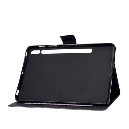 For Samsung Galaxy Tab S8 / S7 Varnish Glitter Powder Smart Leather Tablet Case(Purple) by buy2fix