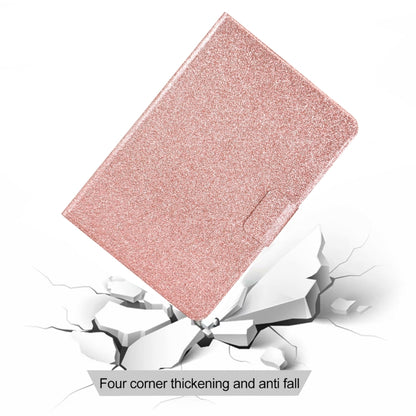 For Samsung Galaxy Tab S8 / S7 Varnish Glitter Powder Smart Leather Tablet Case(Rose Gold) by buy2fix