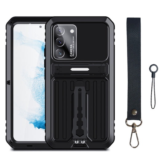 For Samsung Galaxy S22 5G Triple-proof Armor Life Waterproof Phone Case with Holder(Black) - Galaxy S22 5G Cases by buy2fix | Online Shopping UK | buy2fix