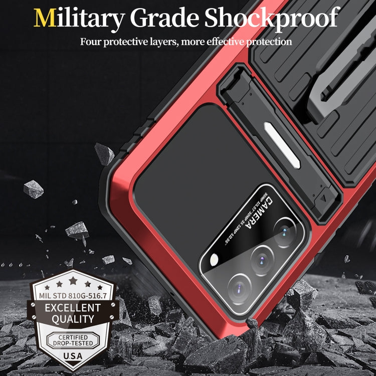 For Samsung Galaxy S22+ 5G Triple-proof Armor Life Waterproof Phone Case with Holder(Red) - Galaxy S22+ 5G Cases by buy2fix | Online Shopping UK | buy2fix