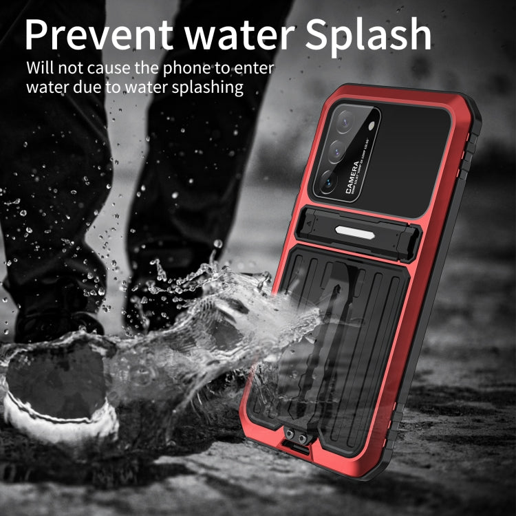 For Samsung Galaxy S22+ 5G Triple-proof Armor Life Waterproof Phone Case with Holder(Red) - Galaxy S22+ 5G Cases by buy2fix | Online Shopping UK | buy2fix