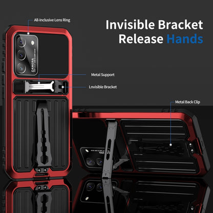 For Samsung Galaxy S22+ 5G Triple-proof Armor Life Waterproof Phone Case with Holder(Red) - Galaxy S22+ 5G Cases by buy2fix | Online Shopping UK | buy2fix