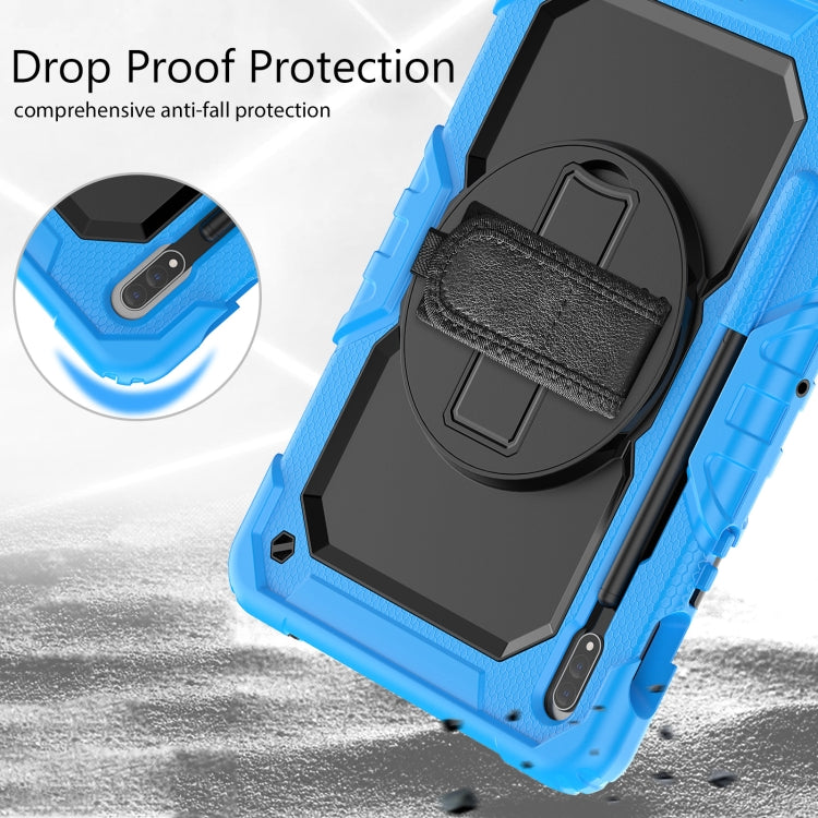 For Samsung Galaxy Tab S8 11 inch SM-X700 Silicone + PC Tablet Case(Light Blue+Black) by buy2fix