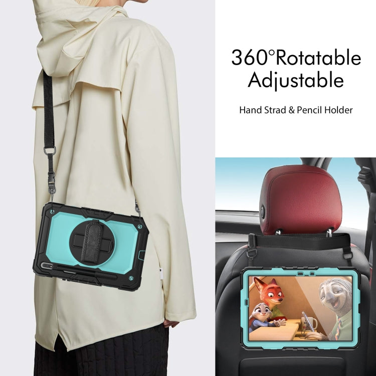 For Samsung Galaxy Tab S8 11 inch SM-X700 Silicone + PC Tablet Case(Black+Light Blue) by buy2fix