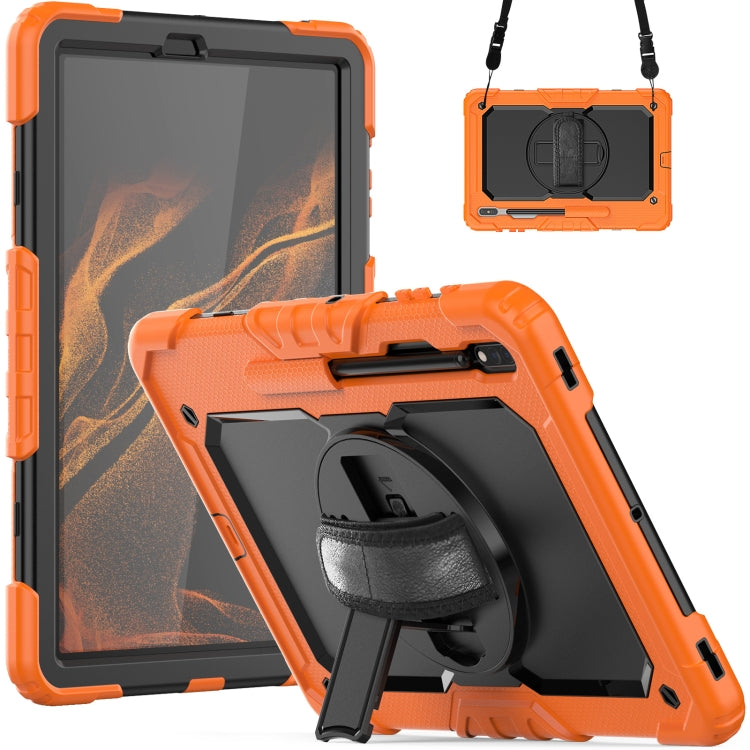 For Samsung Galaxy Tab S8+ 12.4 inch SM-X800 Silicone + PC Tablet Case(Orange+Black) by buy2fix