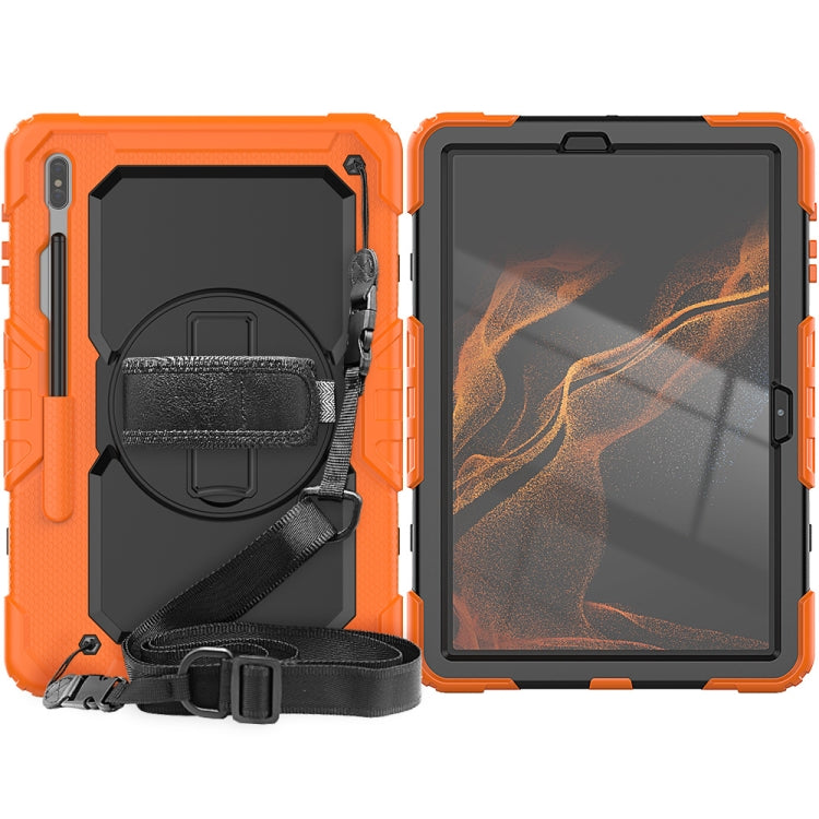 For Samsung Galaxy Tab S8+ 12.4 inch SM-X800 Silicone + PC Tablet Case(Orange+Black) by buy2fix