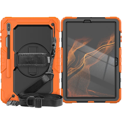 For Samsung Galaxy Tab S8+ 12.4 inch SM-X800 Silicone + PC Tablet Case(Orange+Black) by buy2fix