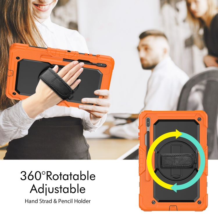 For Samsung Galaxy Tab S8+ 12.4 inch SM-X800 Silicone + PC Tablet Case(Orange+Black) by buy2fix
