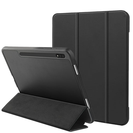 For Samsung Galaxy Tab S8+ / X800 3-folding Honeycomb TPU Smart Leather Tablet Case(Black) by buy2fix