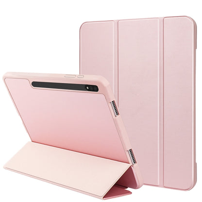 For Samsung Galaxy Tab S8 Ultra / X900 3-folding Honeycomb TPU Smart Leather Tablet Case(Pink) by buy2fix