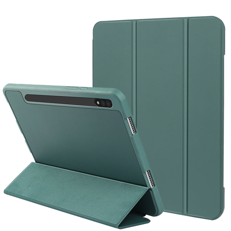 For Samsung Galaxy Tab S8 Ultra / X900 3-folding Honeycomb TPU Smart Leather Tablet Case(Green) by buy2fix