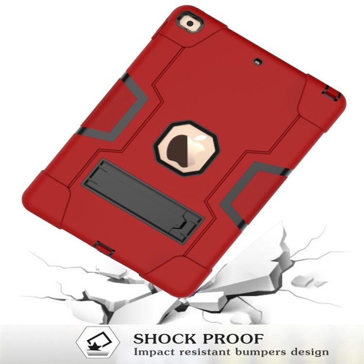 For iPad 10.2 Contrast Color Silicone + PC Combination Case with Holder(Red + Black) - iPad 10.2 Cases by buy2fix | Online Shopping UK | buy2fix