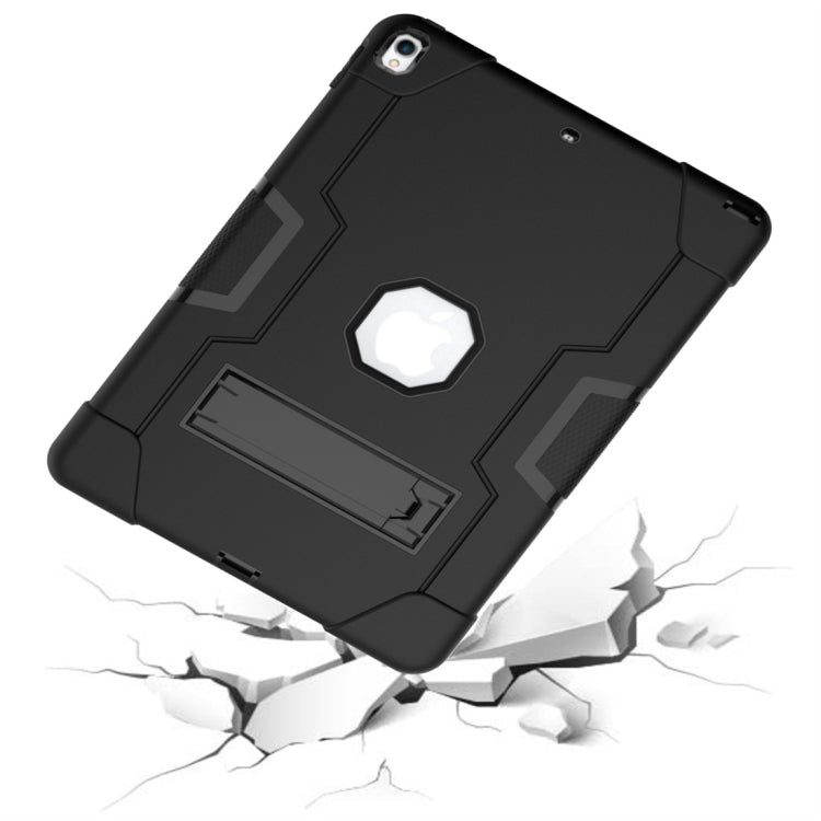 For iPad 10.5 Contrast Color Silicone + PC Combination Case with Holder(Black) - iPad Air (2019) Cases by buy2fix | Online Shopping UK | buy2fix