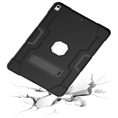 For iPad 10.5 Contrast Color Silicone + PC Combination Case with Holder(Black) - iPad Air (2019) Cases by buy2fix | Online Shopping UK | buy2fix