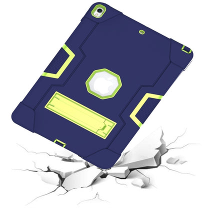 For iPad 10.5 Contrast Color Silicone + PC Combination Case with Holder(Navy Blue +Olivine) - iPad Air (2019) Cases by buy2fix | Online Shopping UK | buy2fix