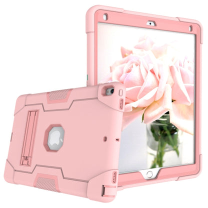 For iPad 10.5 Contrast Color Silicone + PC Combination Case with Holder(Rose Gold) - iPad Air (2019) Cases by buy2fix | Online Shopping UK | buy2fix