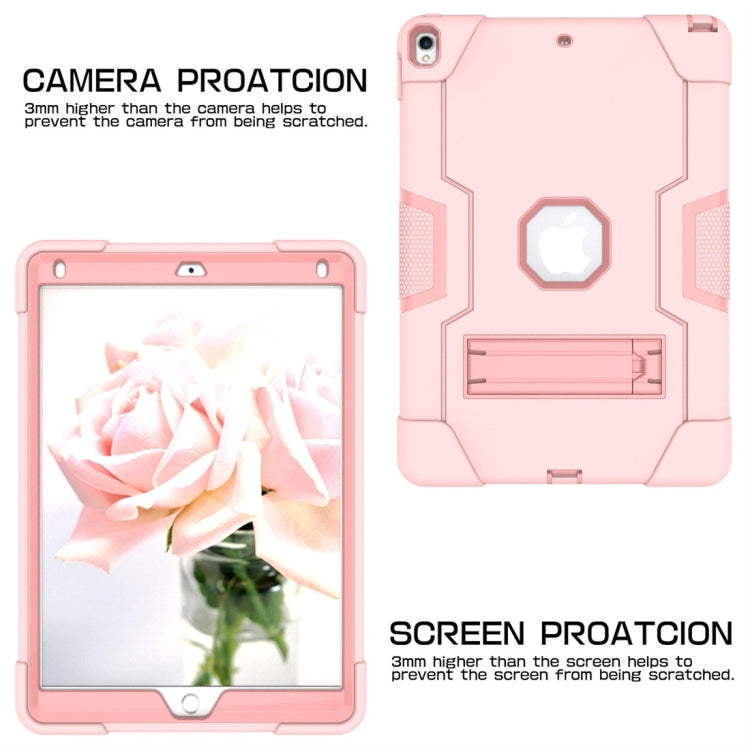 For iPad 10.5 Contrast Color Silicone + PC Combination Case with Holder(Rose Gold) - iPad Air (2019) Cases by buy2fix | Online Shopping UK | buy2fix