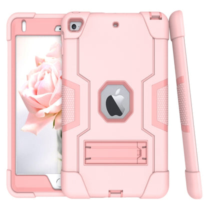 For iPad Mini 5 / 4 Contrast Color Silicone + PC Combination Case with Holder(Rose Gold) - iPad mini (2019) / mini 5 Cases by buy2fix | Online Shopping UK | buy2fix