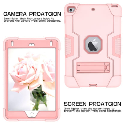 For iPad Mini 5 / 4 Contrast Color Silicone + PC Combination Case with Holder(Rose Gold) - iPad mini (2019) / mini 5 Cases by buy2fix | Online Shopping UK | buy2fix
