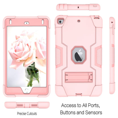 For iPad Mini 5 / 4 Contrast Color Silicone + PC Combination Case with Holder(Rose Gold) - iPad mini (2019) / mini 5 Cases by buy2fix | Online Shopping UK | buy2fix