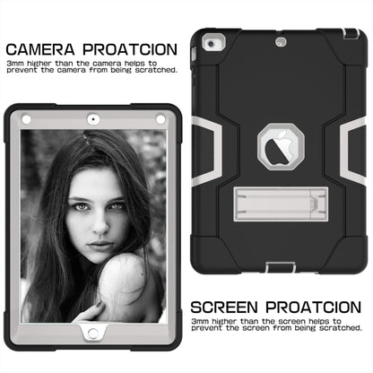For iPad Air Contrast Color Silicone + PC Combination Case with Holder(Black + Grey) - iPad 9.7 (2018) & (2017) Cases by buy2fix | Online Shopping UK | buy2fix